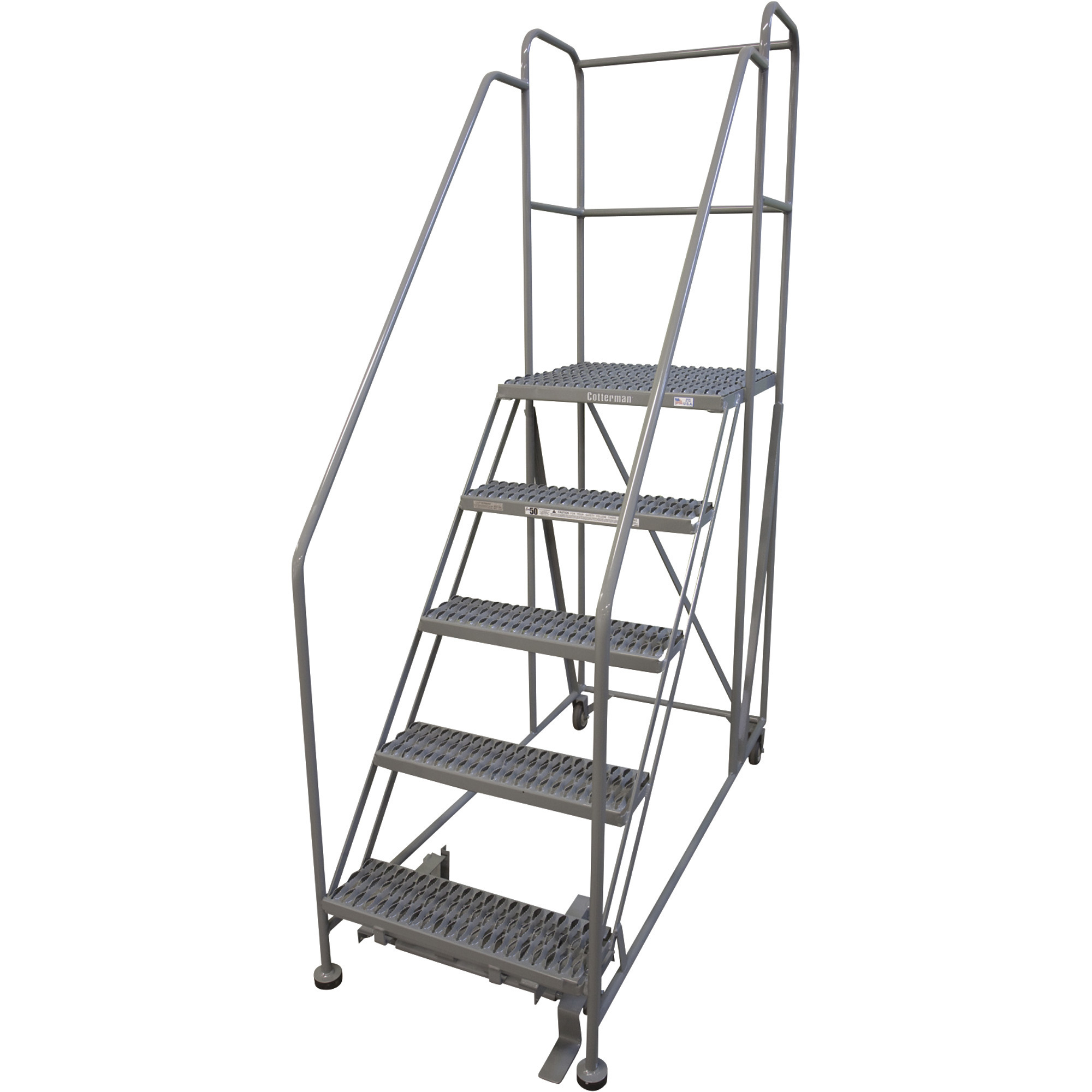 Cotterman Rolling Work Platform, 800-Lb. Capacity, 24in. x 24in. Work Platform, 5 Step, Model# 5WP2424RA3B4B8AC1P6